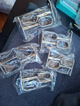 10 Soportes Barra Armario Metal