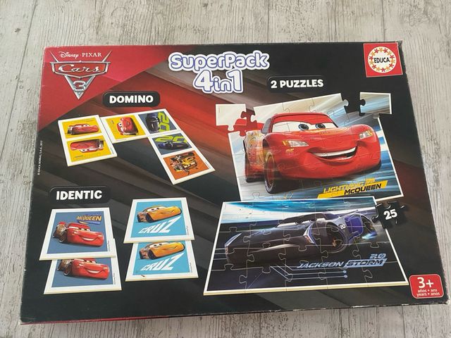 Pack 4 en 1 Disney Cars: Domino, parejas y Puzzles