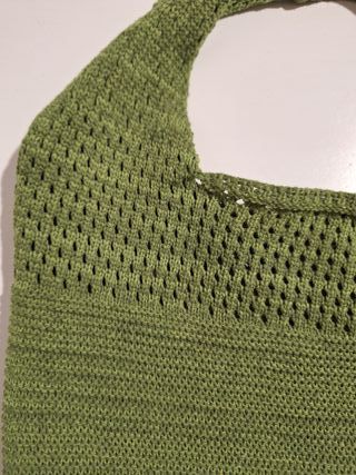 Bolso de mano crochet verde oliva