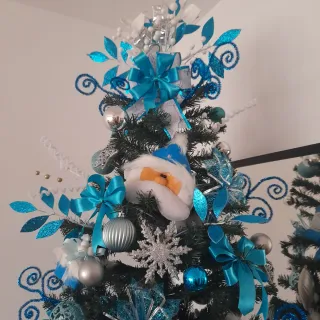 Árbol de Navidad 1.20m Azul y Plateado
