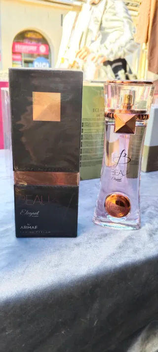 Perfume BEAU Elegante Mujer Dorado Rosa
