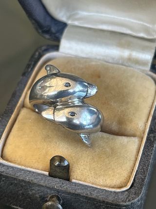 Anello vintage delfini argento 925