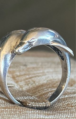 Anello vintage delfini argento 925