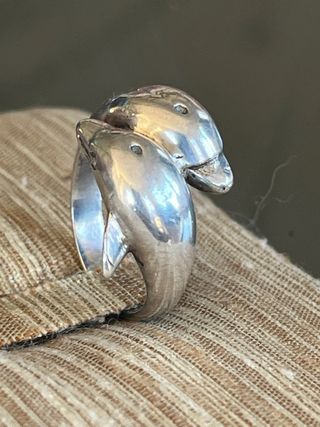 Anello vintage delfini argento 925