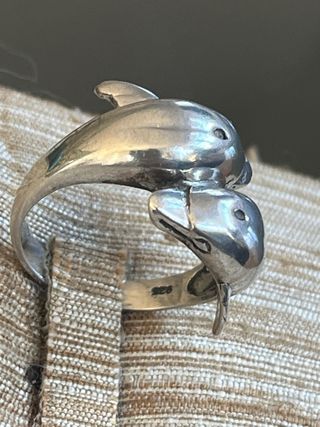 Anello vintage delfini argento 925