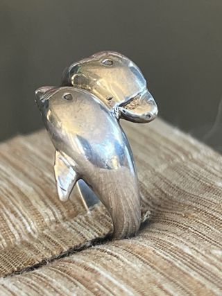 Anello vintage delfini argento 925