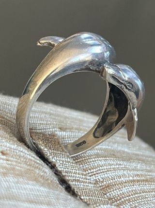 Anello vintage delfini argento 925