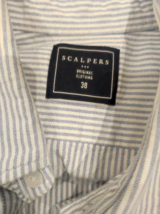 Camisa Scalpers Talla S Rayas Azul Blanco