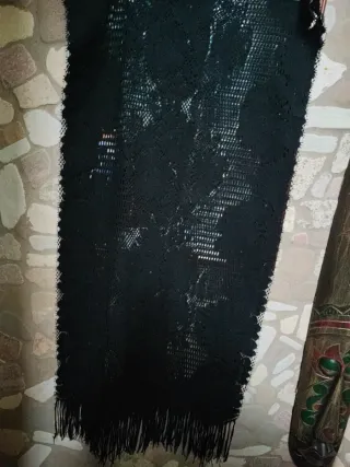 Sciarpa donna lana e cotone traforata