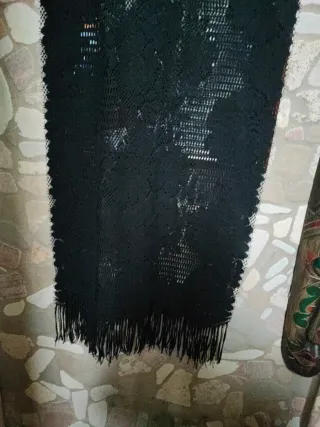 Sciarpa donna lana e cotone traforata