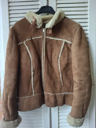 Montone corto vintage marrone donna taglia 40/42