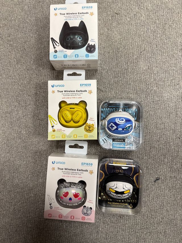 Auriculares Unico EP1659 Cara Gato Negro