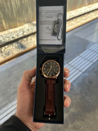 Reloj LIGE Cuarzo Analógico Marrón y Dorado