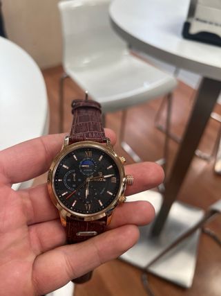 Reloj LIGE Cuarzo Analógico Marrón y Dorado