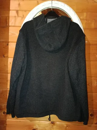 Chaqueta lana capucha cremallera hombre