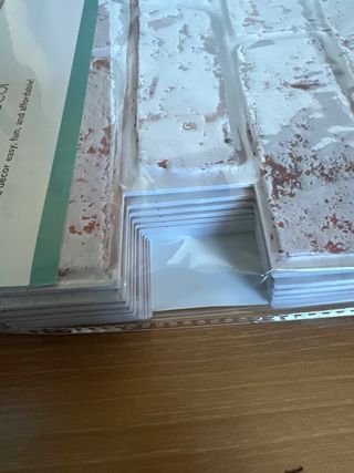 10 Azulejos 3D Pared Blanco Roto