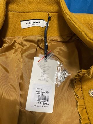 Abrigo Lana Naf Naf Mostaza T.38
