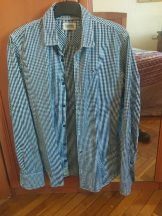 Camisa Tommy Hilfiger Cuadros Azul Talla M