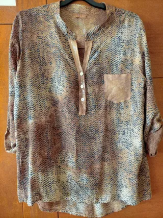 Blusa de gasa con estampado talla 46-48