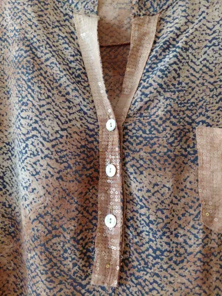 Blusa de gasa con estampado talla 46-48