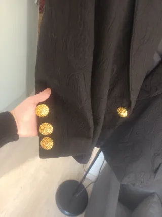 Chaqueta Negra con Textura estilo Vintage T44 Nuev