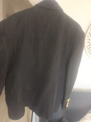 Chaqueta Negra con Textura estilo Vintage T44 Nuev