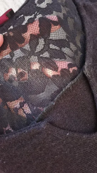 Vestido Negro con Estampado Étnico Talla S