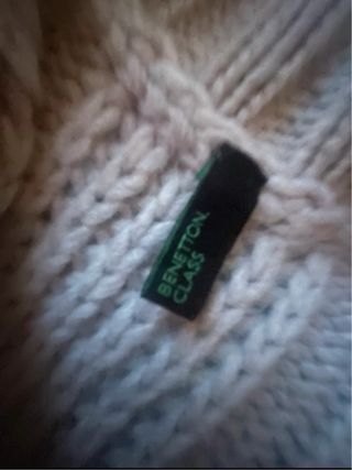 Cardigan Benetton maglia trecce beige