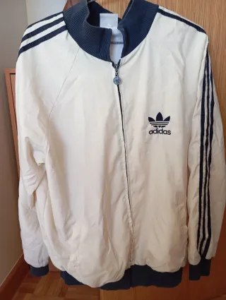 Chaqueta Adidas Beige y Azul Talla M/L