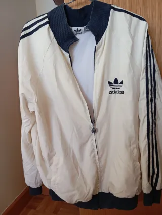 Chaqueta Adidas Beige y Azul Talla M/L