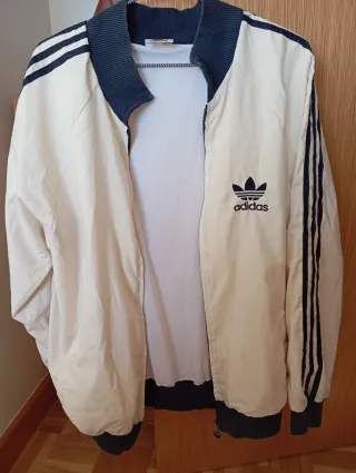 Chaqueta Adidas Beige y Azul Talla M/L