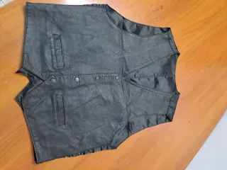 Chaleco vintage cuero negro