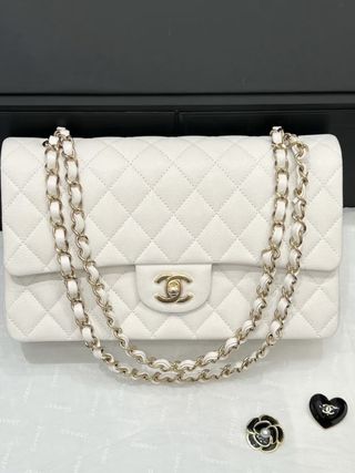 Borsa Chanel Classica Bianco Dorato
