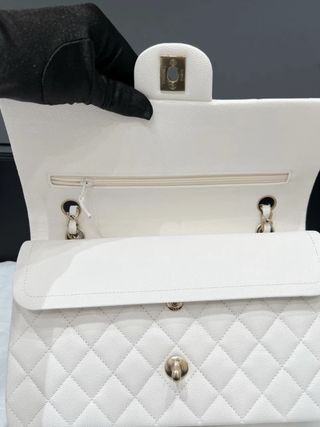 Borsa Chanel Classica Bianco Dorato