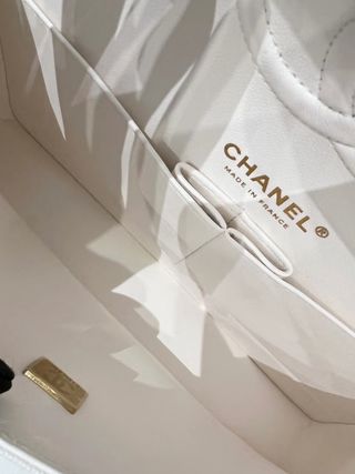 Borsa Chanel Classica Bianco Dorato