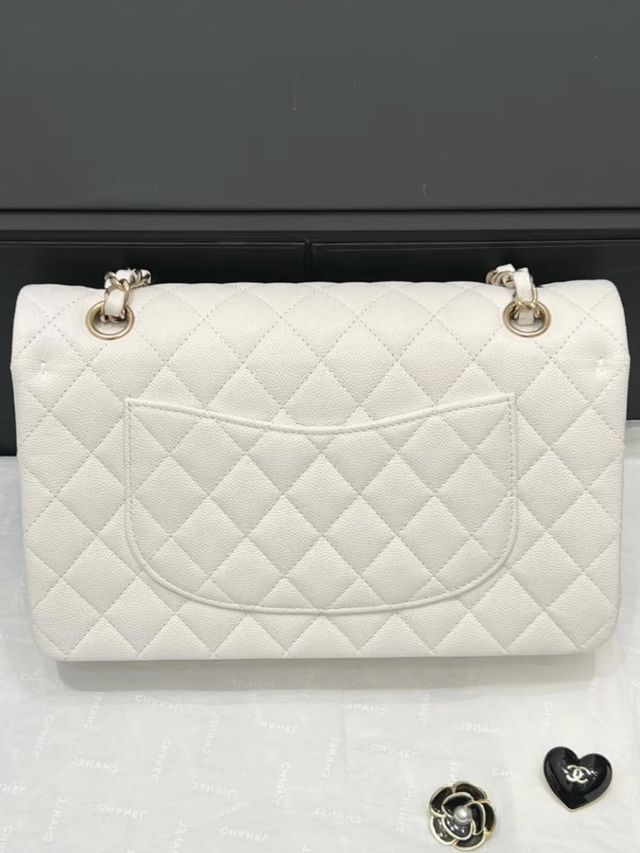 Borsa Chanel Classica Bianco Dorato
