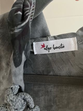 Kimono/Chaqueta Gris Floral Talla Única