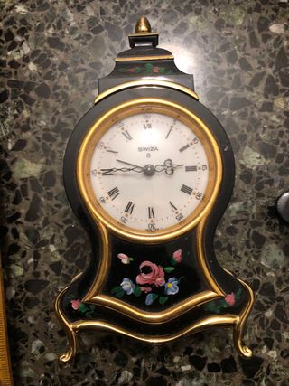 Orologio da tavolo decorato Made in Swiss