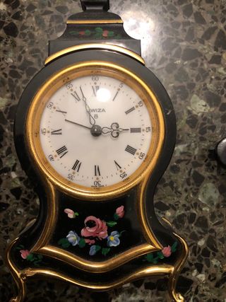 Orologio da tavolo decorato Made in Swiss