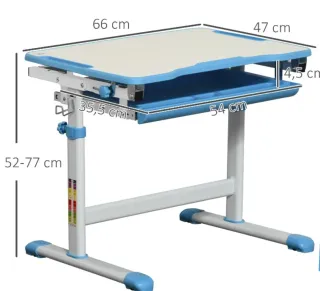 Escritorio infantil azul y blanco