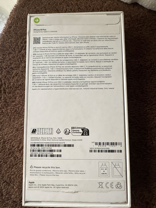 iPhone 16 Plus Rosa 128GB