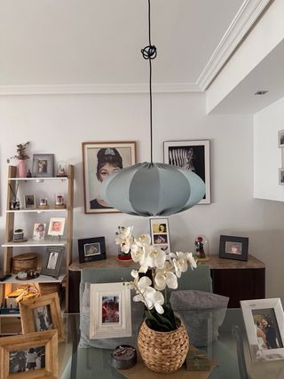 Lámpara colgante Ikea tela verde .