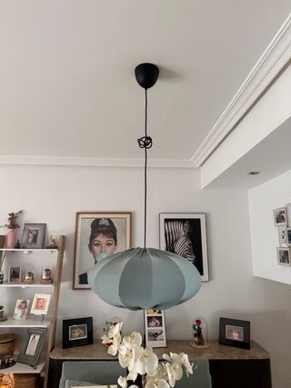 Lámpara colgante Ikea tela verde .