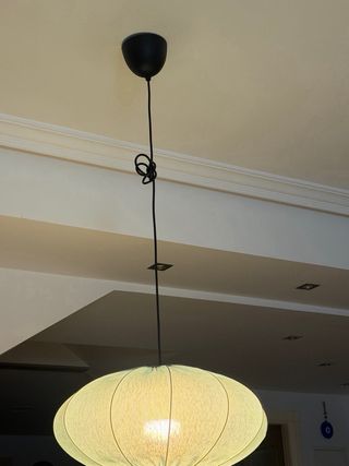 Lámpara colgante Ikea tela verde .
