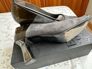 Zapatos Montbui Talla 41 Gris y Dorado