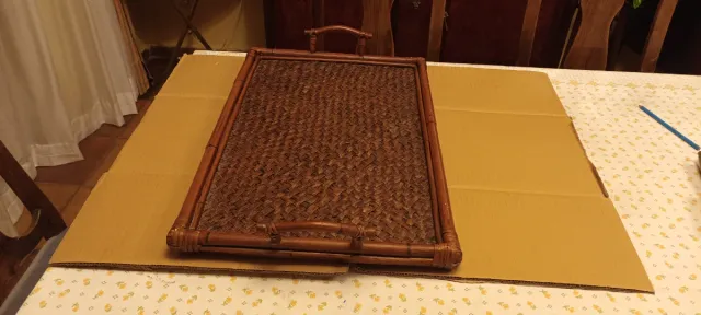 Bandeja Vintage Bambú y Ratán