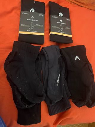 5 pares medias fútbol niño 34-37 negras