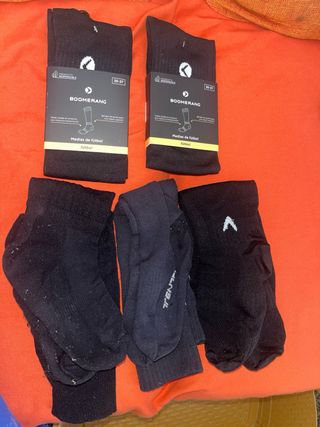 5 pares medias fútbol niño 34-37 negras
