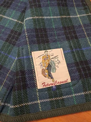 Chaleco lana virgen vintage casual verde