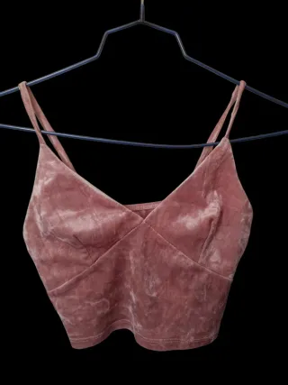 Top terciopelo rosa tirantes